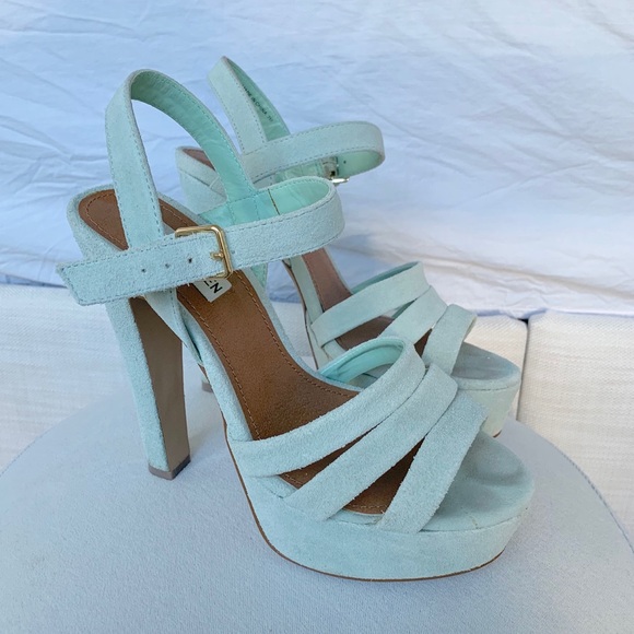 mint green platform heels